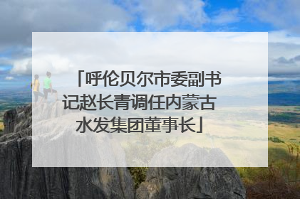 呼伦贝尔市委副书记赵长青调任内蒙古水发集团董事长