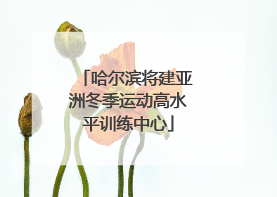 哈尔滨将建亚洲冬季运动高水平训练中心