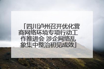 四川泸州召开优化营商网络环境专项行动工作推进会 涉企网络乱象集中整治初见成效
