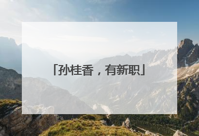 孙桂香，有新职