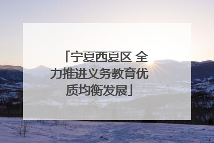宁夏西夏区 全力推进义务教育优质均衡发展