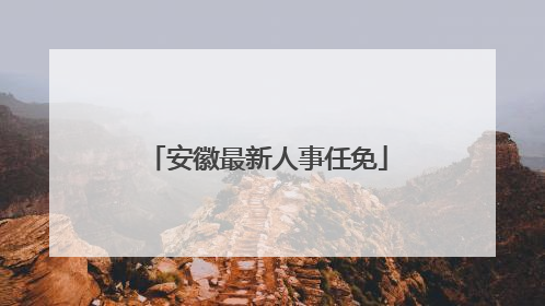 安徽最新人事任免