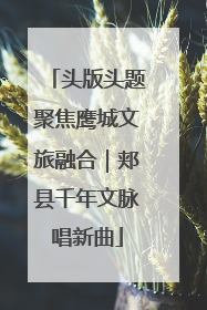 头版头题聚焦鹰城文旅融合｜郏县千年文脉唱新曲