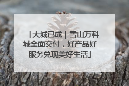 大城已成｜雪山万科城全面交付，好产品好服务兑现美好生活