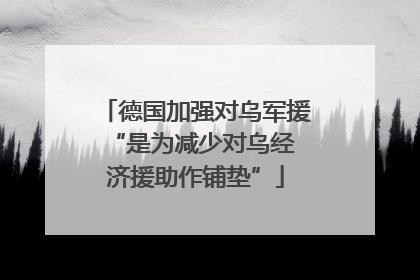 德国加强对乌军援 “是为减少对乌经济援助作铺垫”