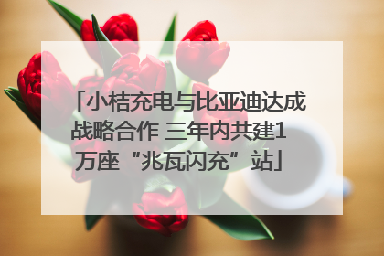 小桔充电与比亚迪达成战略合作 三年内共建1万座“兆瓦闪充”站