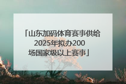 山东加码体育赛事供给 2025年拟办200场国家级以上赛事