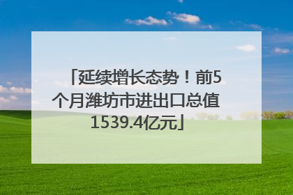 延续增长态势！前5个月潍坊市进出口总值1539.4亿元