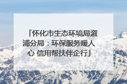 怀化市生态环境局溆浦分局：环保服务暖人心 信用帮扶伴企行