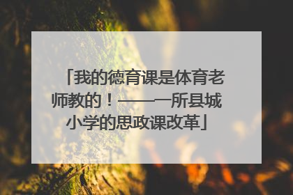 我的德育课是体育老师教的！——一所县城小学的思政课改革