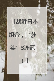 战胜日本组合，“莎头”3连冠！