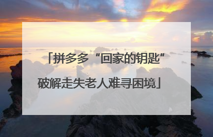 拼多多“回家的钥匙”破解走失老人难寻困境