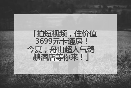 拍短视频，住价值3699元卡通房！今夏，舟山超人气鹈鹕酒店等你来！