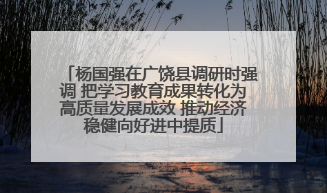 杨国强在广饶县调研时强调 把学习教育成果转化为高质量发展成效 推动经济稳健向好进中提质