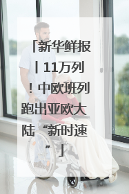 新华鲜报丨11万列！中欧班列跑出亚欧大陆“新时速”