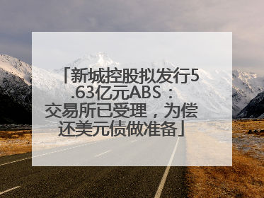 新城控股拟发行5.63亿元ABS：交易所已受理，为偿还美元债做准备