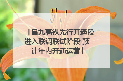 昌九高铁先行开通段进入联调联试阶段 预计年内开通运营