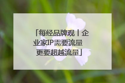 每经品牌观丨企业家IP需要流量 更要超越流量