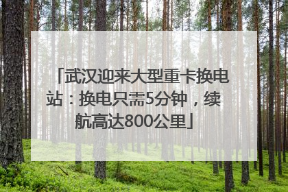 武汉迎来大型重卡换电站：换电只需5分钟，续航高达800公里