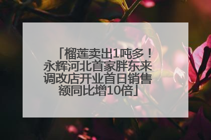 榴莲卖出1吨多！永辉河北首家胖东来调改店开业首日销售额同比增10倍