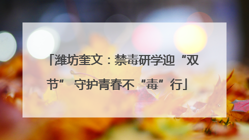 潍坊奎文：禁毒研学迎“双节” 守护青春不“毒”行