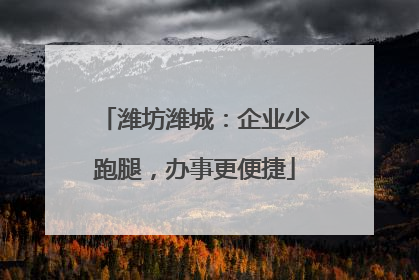 潍坊潍城：企业少跑腿，办事更便捷