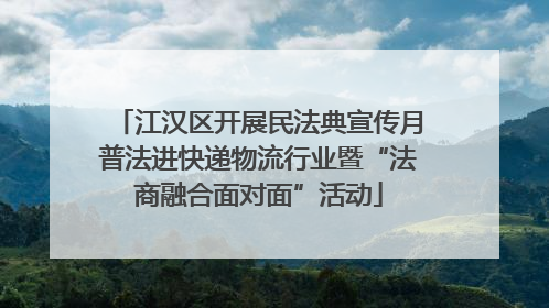 江汉区开展民法典宣传月普法进快递物流行业暨“法商融合面对面”活动