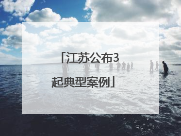 江苏公布3起典型案例