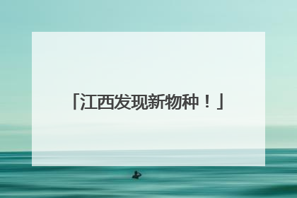 江西发现新物种！