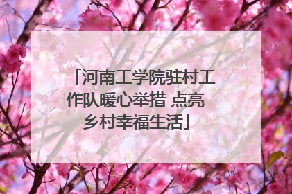 河南工学院驻村工作队暖心举措 点亮乡村幸福生活