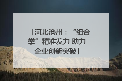 河北沧州：“组合拳”精准发力 助力企业创新突破
