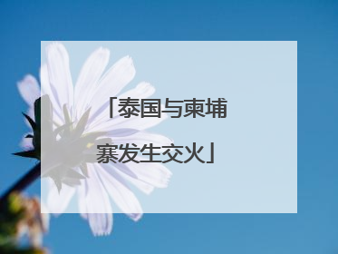 泰国与柬埔寨发生交火