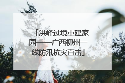 洪峰过境重建家园——广西柳州一线防汛抗灾直击