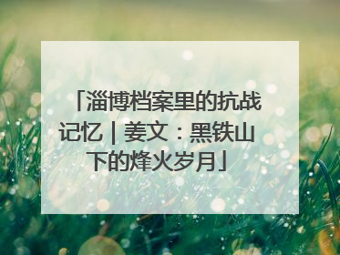 淄博档案里的抗战记忆｜姜文：黑铁山下的烽火岁月
