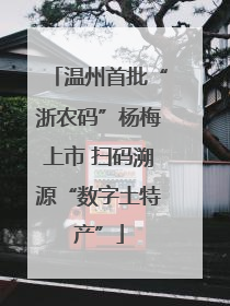 温州首批“浙农码”杨梅上市 扫码溯源“数字土特产”
