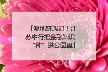 湿地奇遇记！江苏中行把金融知识“种”进公园里