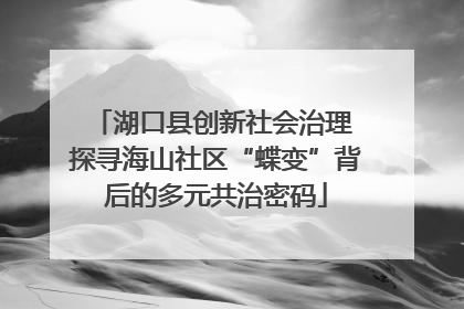 湖口县创新社会治理 探寻海山社区“蝶变”背后的多元共治密码