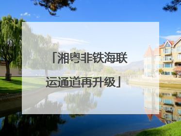 湘粤非铁海联运通道再升级