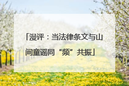 漫评：当法律条文与山间童谣同“频”共振