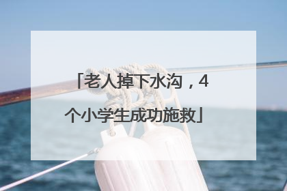 老人掉下水沟，4个小学生成功施救