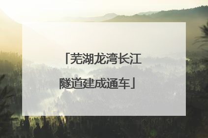 芜湖龙湾长江隧道建成通车
