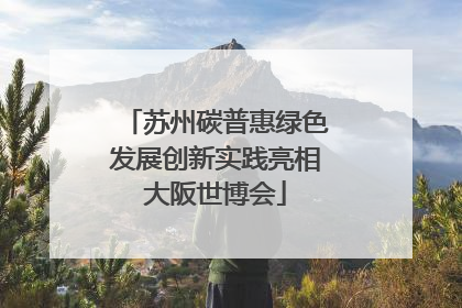 苏州碳普惠绿色发展创新实践亮相大阪世博会
