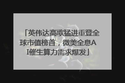 英伟达高歌猛进重登全球市值榜首，微美全息AI催生算力需求爆发
