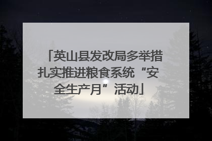英山县发改局多举措扎实推进粮食系统“安全生产月”活动
