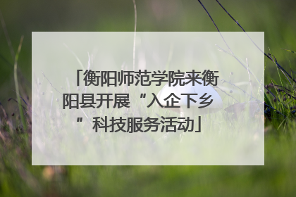 衡阳师范学院来衡阳县开展“入企下乡”科技服务活动