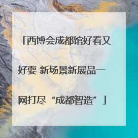 西博会成都馆好看又好耍 新场景新展品一网打尽“成都智造”