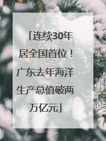 连续30年居全国首位！广东去年海洋生产总值破两万亿元
