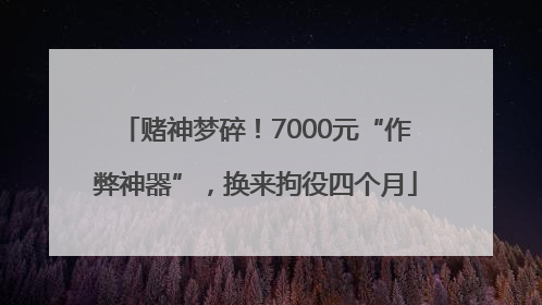 赌神梦碎！7000元“作弊神器”，换来拘役四个月