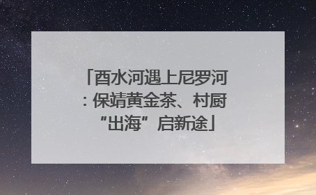 酉水河遇上尼罗河：保靖黄金茶、村厨“出海”启新途