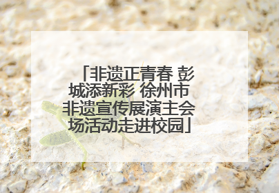 非遗正青春 彭城添新彩 徐州市非遗宣传展演主会场活动走进校园